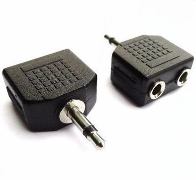 Audio Cable Connectors , 3.5mm Mono Male to Dual Port 3.5mm Mono 2 Female