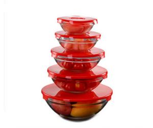 China cheap good quality clear glass bowl with lid in stock factory