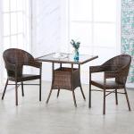 Custom Logo Woven PE Rattan Dining Table and Chairs for Hotel Outdoor Patio