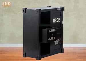 China Antique Storage Cabinets Decorative Wooden Cabinet MDF Floor Rack Furniture Black Color factory