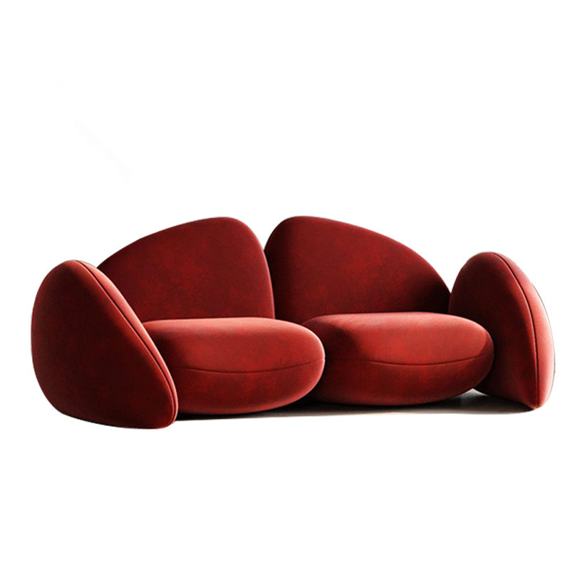 Italian Creative Modelling Hotel Lobby Furniture Fabric 2 Person Sofa