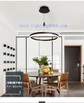 LED Pendant Lightings Flower Shape Round Acrylic Aluminium 60w Black