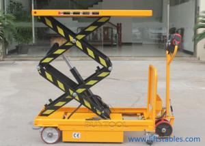 China 500kg 700 Kg 60 X 60 Self Propelled Mobile Lift Tables Hydraulic Electric factory