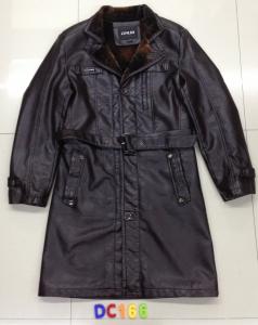 China DC-166 Men's Long Pu jacket coat stocks factory