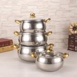 Best Selling Stainless Steel Cookware Set 12pcs Double Layer Cooking Pot Set