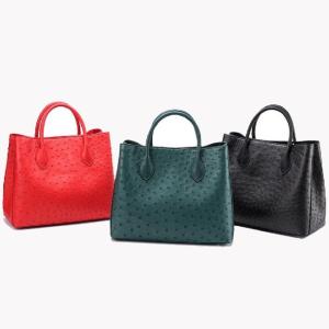 China 32x15x24cm Ostrich Leather Ladies Tote Handbag factory