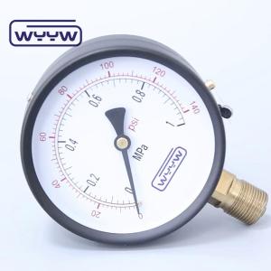 China 4 Inch Ppressure Manometer Double Scale Bar And Psi M20X1.5 Or G1/2&quot; Water Air Dry Pressure Meter factory