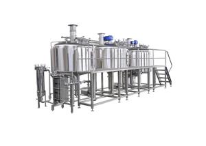 China 35HL Capacity 3 Vessel Brewhouse SS304 Fabricated With 3mm Interior Shell For Brewery factory