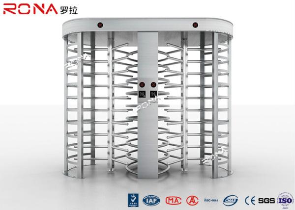 Double Ways Full Height Turnstile Two Doors Outdoor Access Control RS485 Input