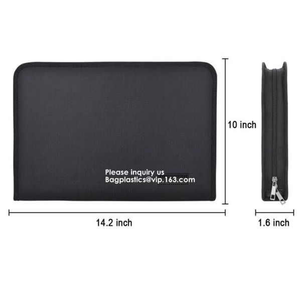 Non-Itchy silicone coated fireproof waterproof bag with zipper 15 x 11 inch,Defender fireproof and water resistant