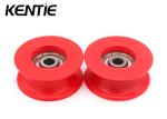High Hardness Ball Bearing Pulley S608ZZ 6.35 Hole Red Roller Wheels For Sliding
