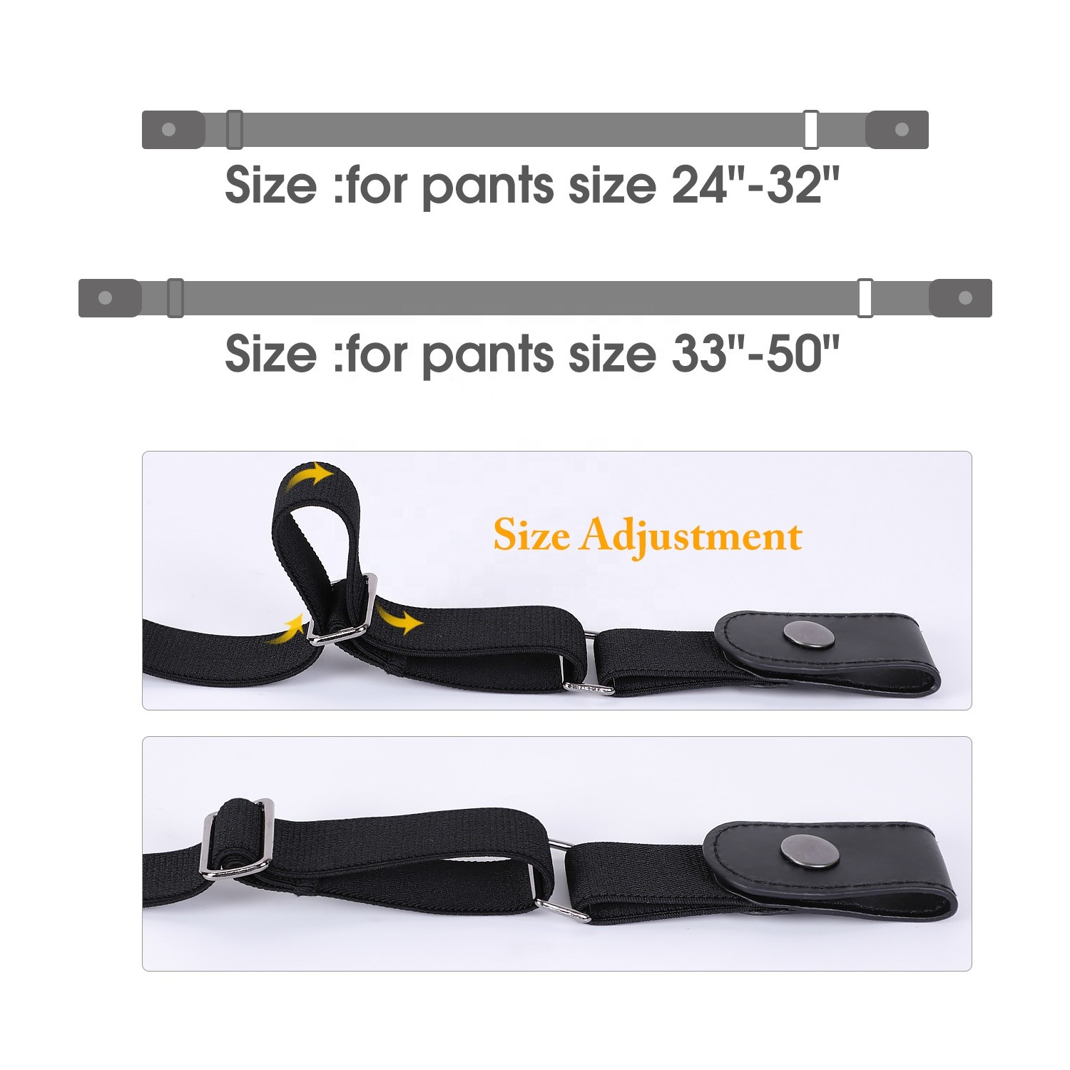 Stretch Women Elastic Belts 46cm No Buckle Belt O Buckle