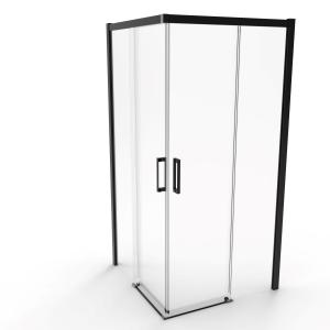 China Aluminum,, Matte Black Color, Double Sliding Door ,Bathroom Shower Room factory