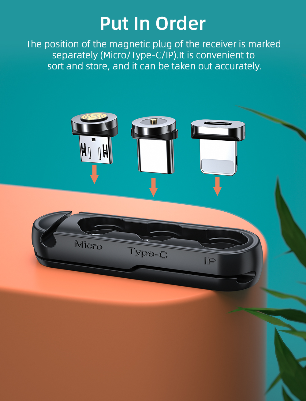 Type C Micro Cable Organizer Case Magnetic Silicone Plug Case For IOS