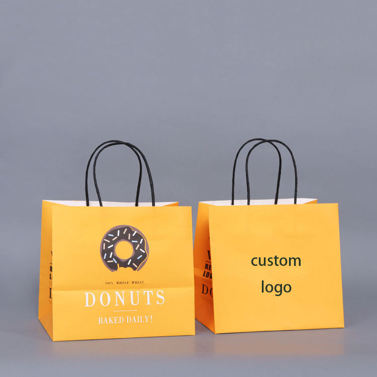 CMYK 4 Color Offset Printing Kraft Paper Handle Bags for Customized Luxury Packaging