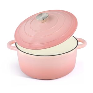 5.5Qt Enameled Cast Iron Dutch Oven - Perfect for Baking Bread & Sourdough, Oven