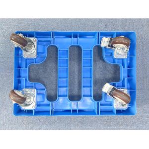 Lightweight Design Attached Lid Nestable Crate Plastic Platform Dolly