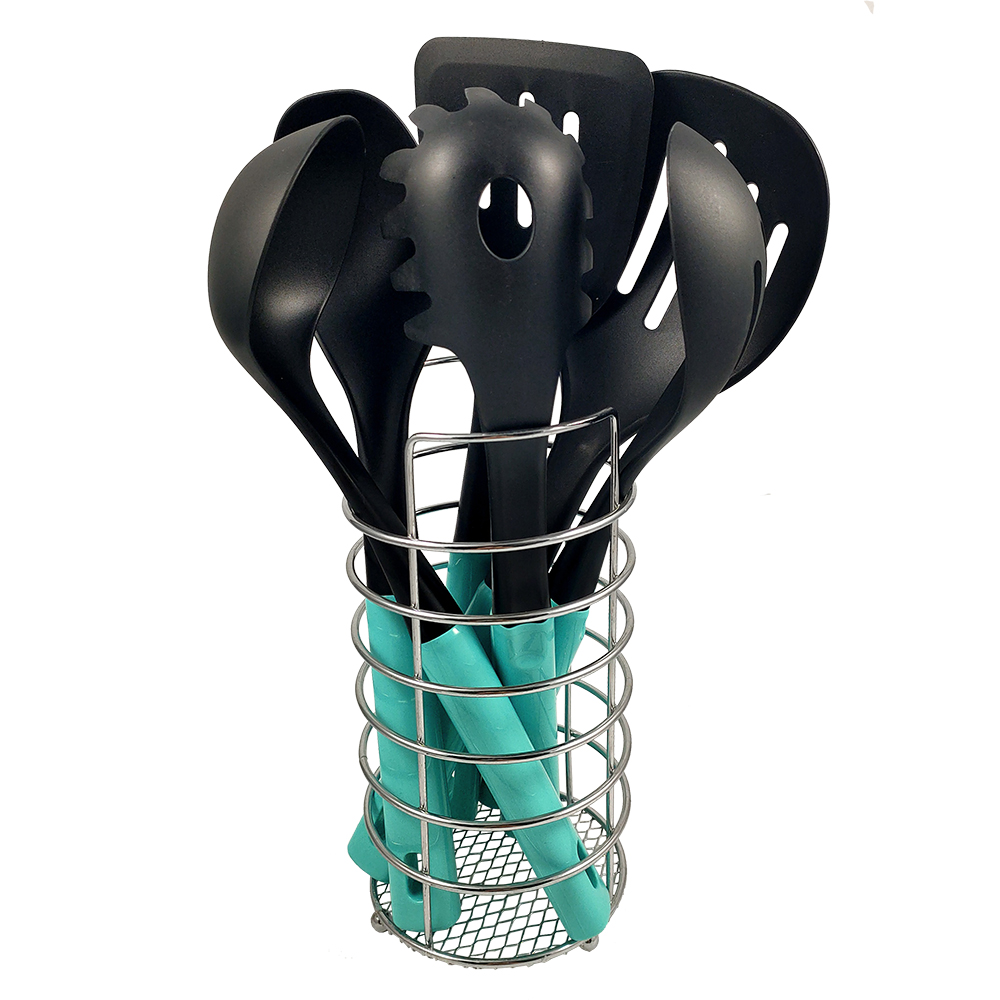 Colorful Handle Kitchen Utensil Set 7 Pieces for Sustainable and Eco-Friendly Cooking