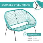 Modern Garden Furniture Outdoor Patio Set with Steel Frame and Plastic Wicker