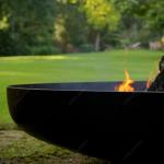 Outdoor Corrosion Material Corten Steel Metal Fire Pit Wood Burning Black 60