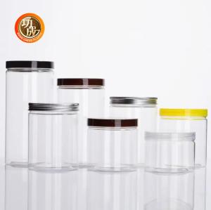 China Empty Wide Mouth Food Candy PET Plastic Packaging Jars 1250ml round Shape factory