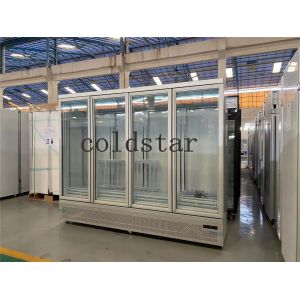 Supermarket refrigerator freezer 4 doors vertical chiller display beverage milk