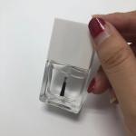 Square Shape Clear UV Gel Glass Nail Polish Bottle With Black And White Cap And