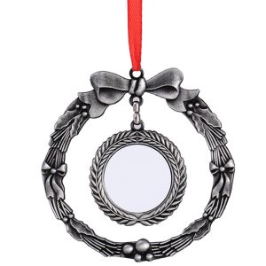 Personalized Christmas Ornaments Wreath Shape Sublimation Blank Christmas