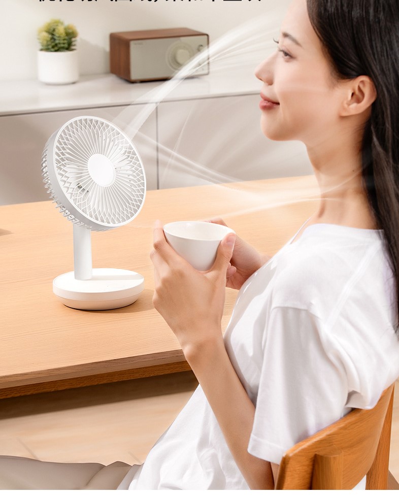 3600mAh USB Rechargeable Three Speed Cooling Fans with Night Light Portable and Silent