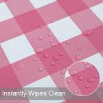 Party Pink Gingham Birthday Rectangle Desk Disposable Table Cloths Covers