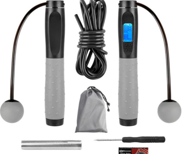 YLY Black Color Body Building Aerobic Training Smart Digital Jump Rope