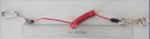 Quick release extending red coil lanyard 1.0mm stainless steel wire cable