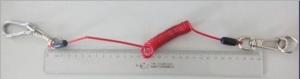 China Quick release extending red coil lanyard 1.0mm stainless steel wire cable security device factory
