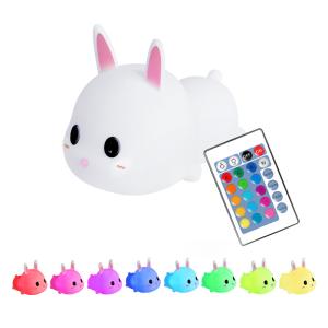 China USB Charging Baby Night Lamp with 25000 Hours Lifespan and Cute Silicone Bunny Design factory