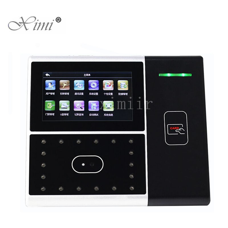 TCP/IP Face Time Attendance And Access Control With RFID Card Reader Double Night Version Camera With Free Software SDK iface301