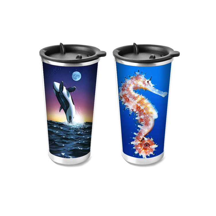 Custom Printed 3D Lenticular Printing Service 3D Plastic Cup 420ML
