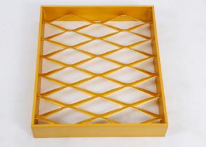 China Gold 3.5mm 4.0mm Expanded Aluminum Metal Mesh Cladding With Frame Anti acid factory