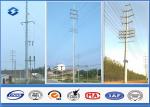 35KV Single / Double Circuits Hot Dip Galvanized Steel Pole For Electric