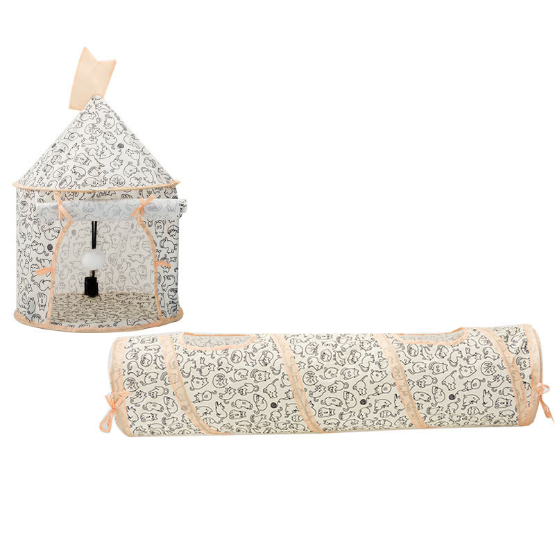 Wire Fixation Four Seasons Collapsible Cat Tunnel Toy