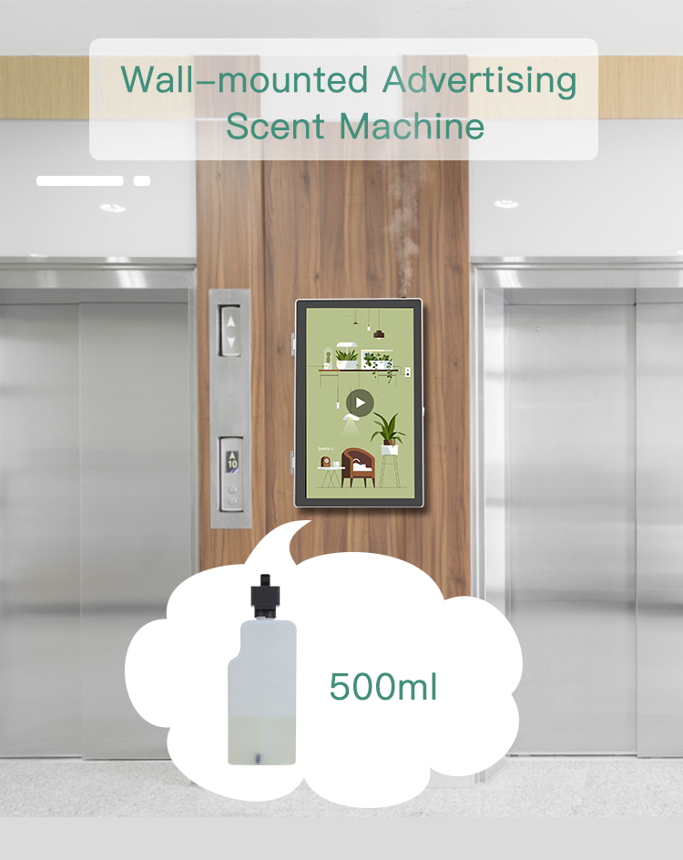HOMEFISH 500ml Aroma Diffuser Wifi Bluetooth App Control Wall-mounted Commercial Scent Diffuser with Advertising Video Play