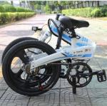 Black Red Foldable Electric Bike , Mini Foldable Bicycle LCD Digital Display