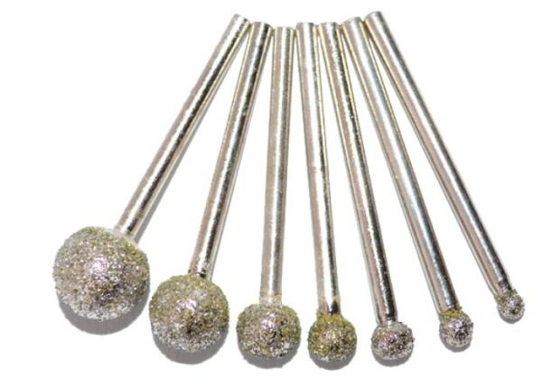 Polishing Burr Ball Shape Diamond Burr Bits Marble Letter Carving Tool For