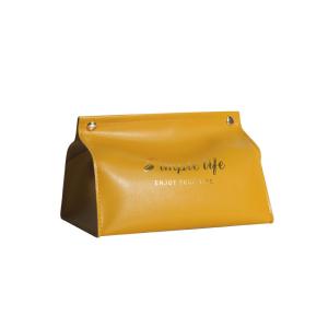 China Custom Mini PU Leather Car Tissue Box Holder for Chic and Practical Storage factory