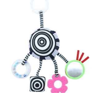 China ODM Infant Baby Plush Animal Handle Toys Cotton With Teether factory