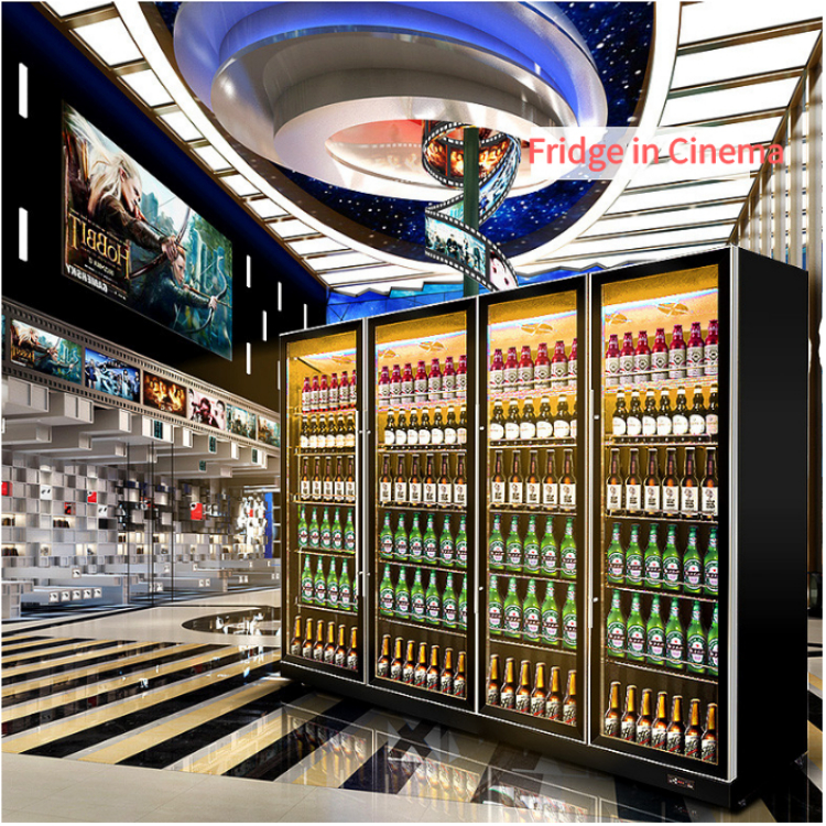 Supermarket Commercial Beverage Refrigerator Vertical Height 1965mm