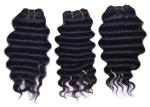 Grade 5A Virgin Brazilian Hair Extension Ocean Wave , Natural Black Human Hair