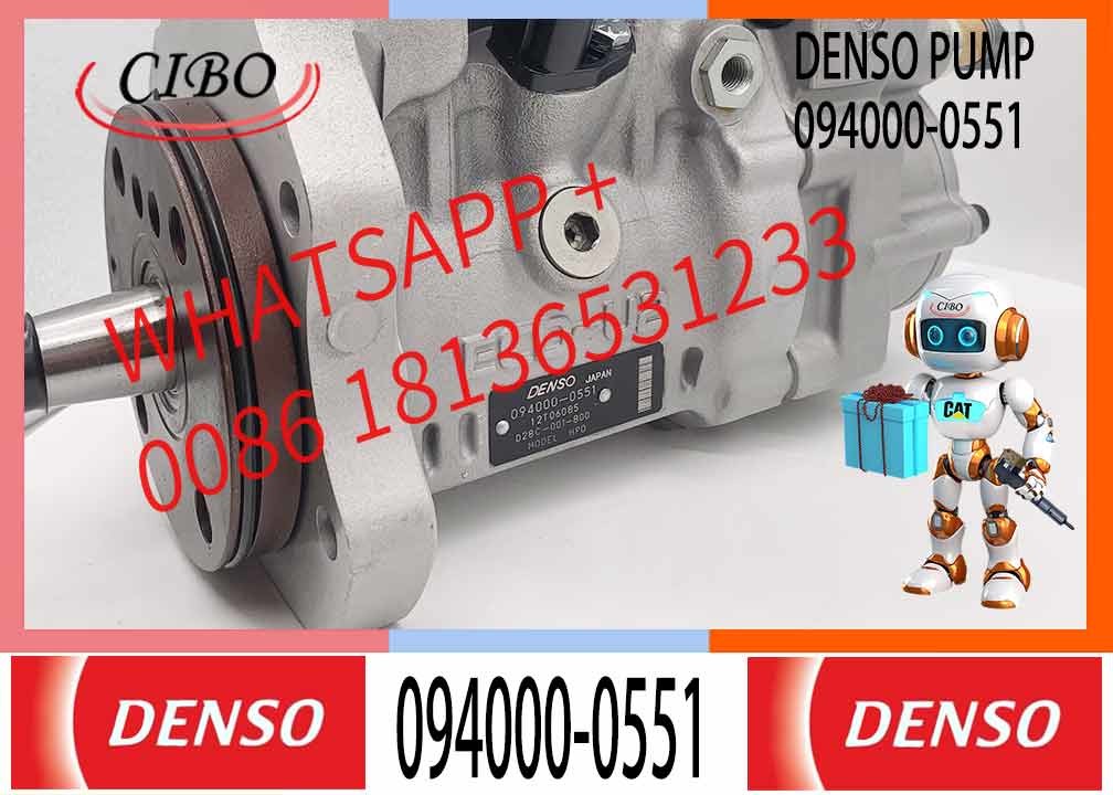 Common Rail Fuel Pump PC300-7 excavator 6D114 engine 094000-0551 fuel injection pump D28C-001-800 used in Komatsu