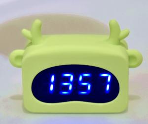China EMC CE Animal Shaped Kids Alarm Clock Digital ABS Silicone Glass Material factory