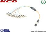100Gb MPO Optical Fiber Patch Cable Single Mode 1.5m 12 FC UPC With Fanout Kits