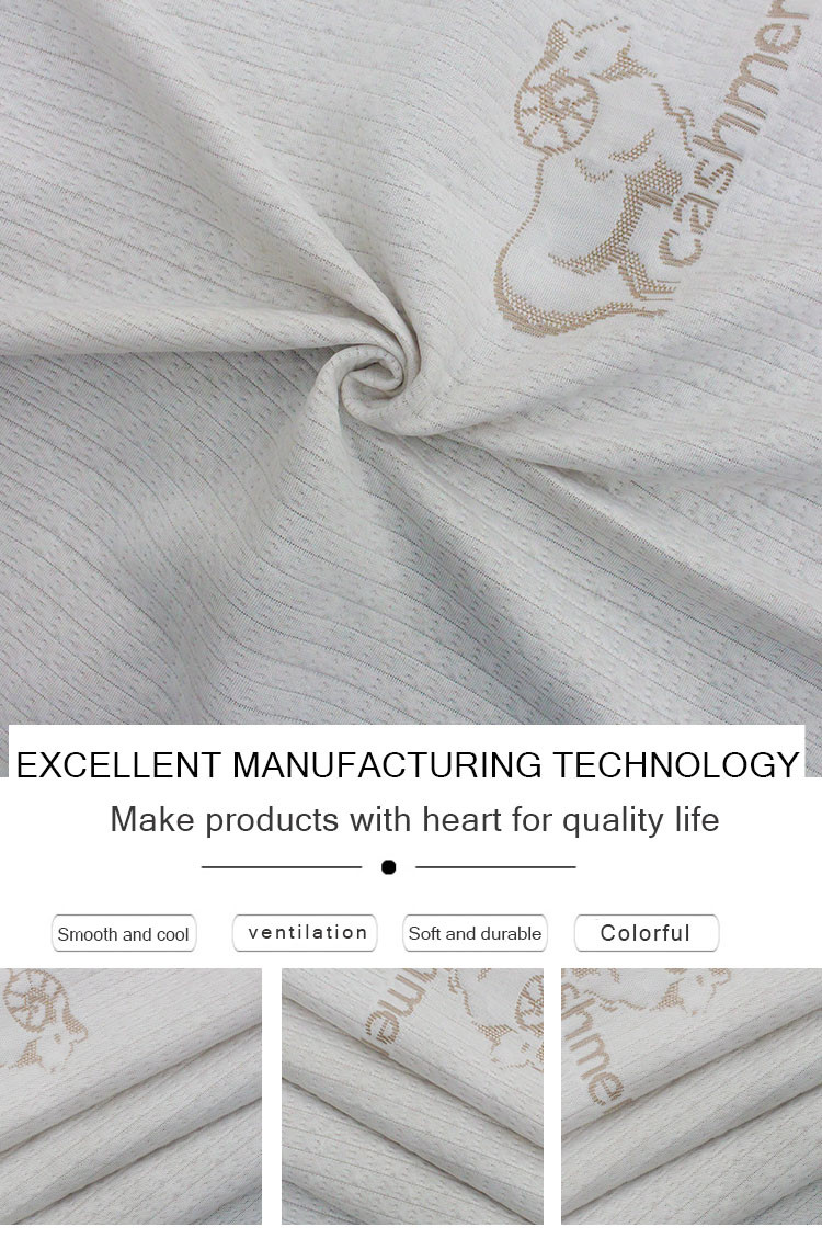 Off White Knitted Jacquard Mattress Quilting Fabric Pongee Type Textile Spot